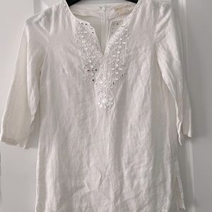 Michael Kors White Linen Mirror Tunic